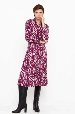 Saia Midi Estampada Plissada