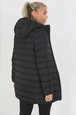 Sobretudo Acolchoado Com Capuz