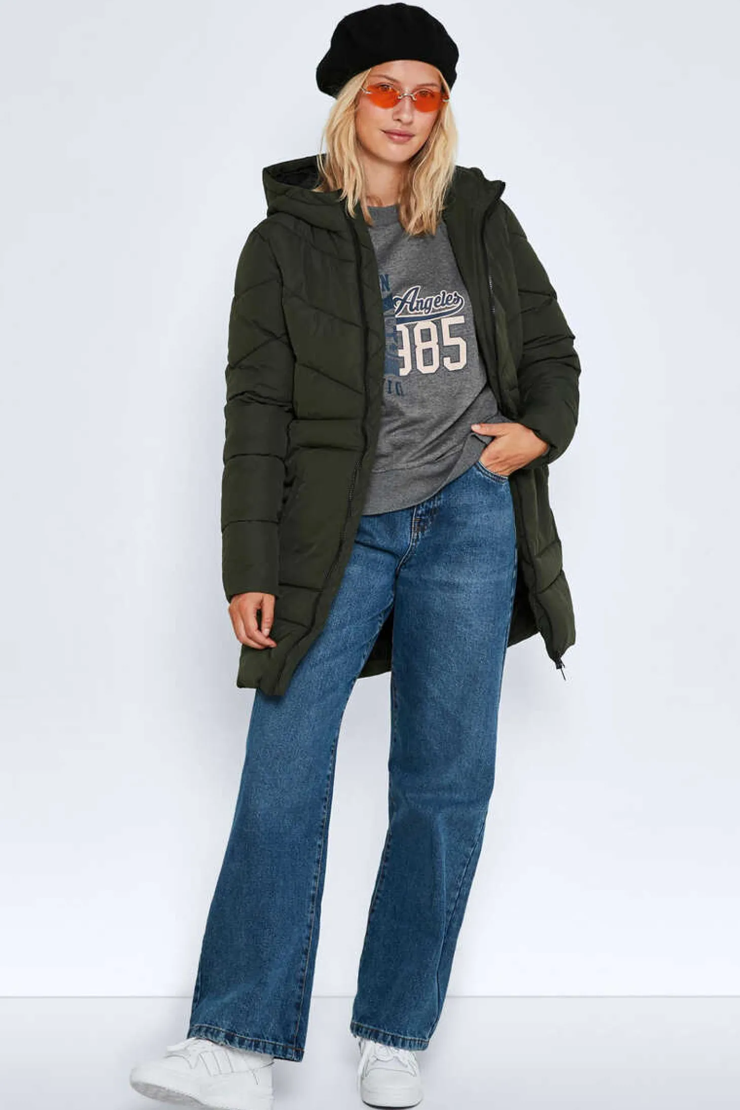 Sobretudo Comprido Acolchoado