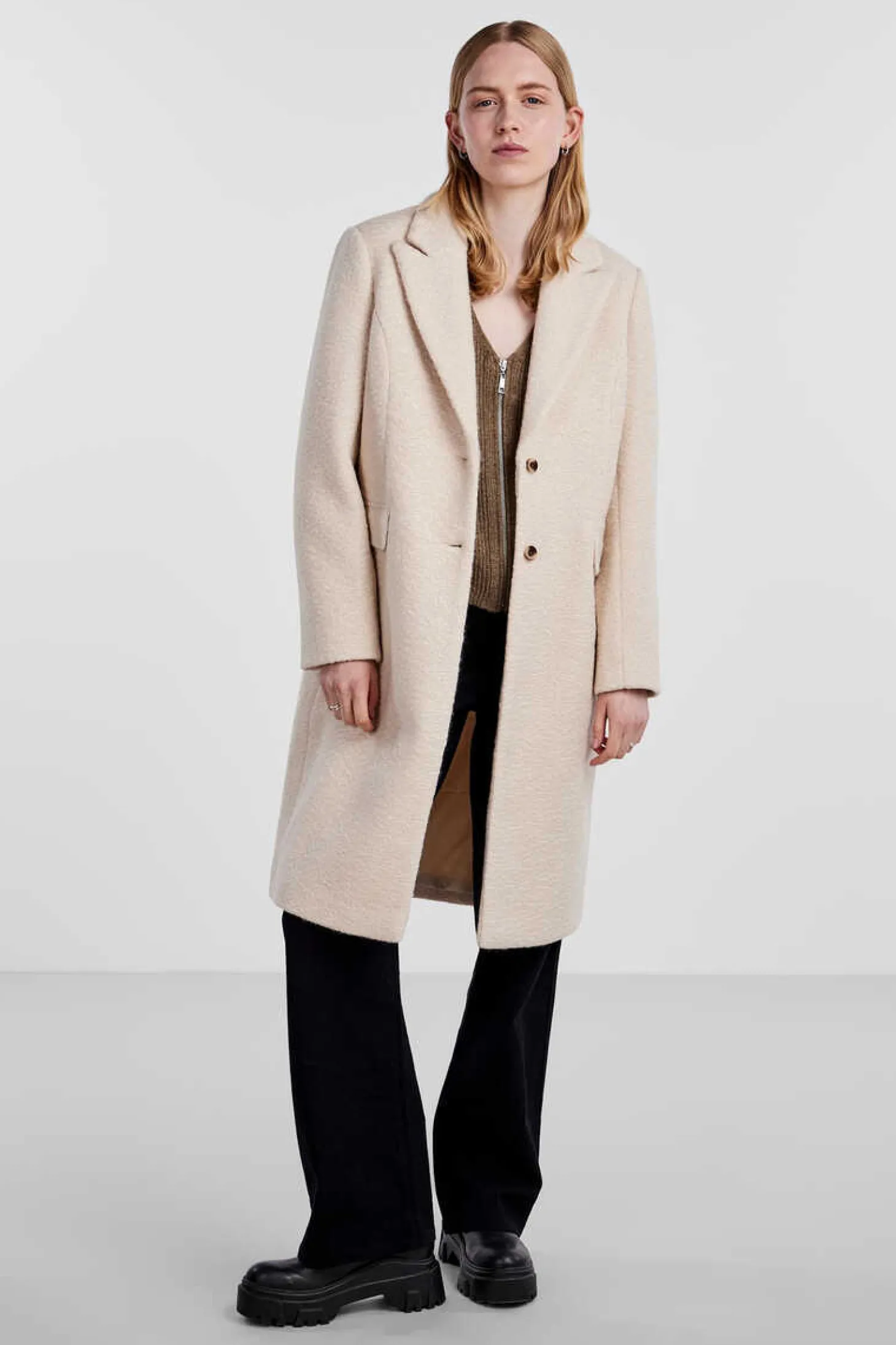 Sobretudo Gola De Lapela