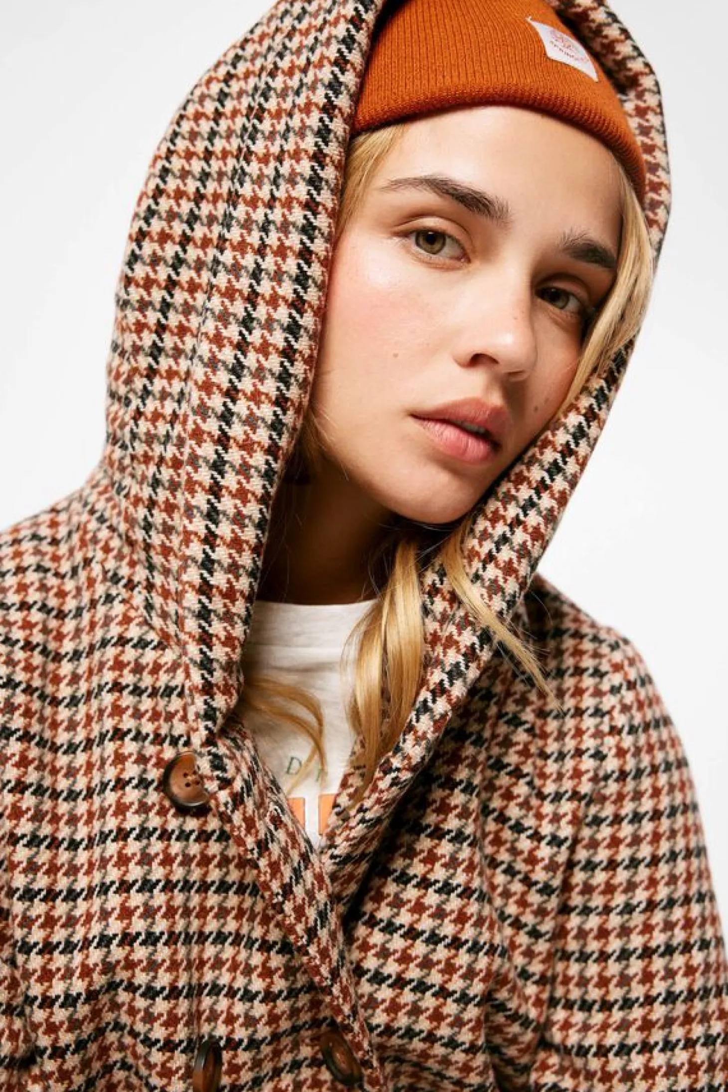 Sobretudo Xadrez Capuz La