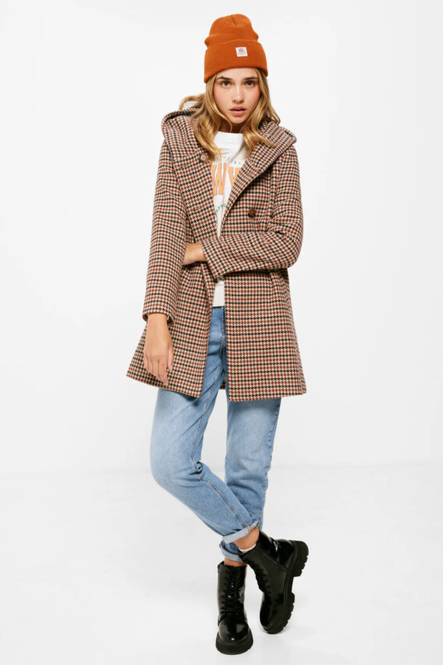 Sobretudo Xadrez Capuz La