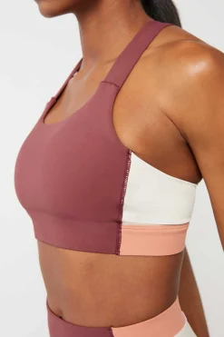 Soutien Desportivo Color Block Grena 4D Stretch