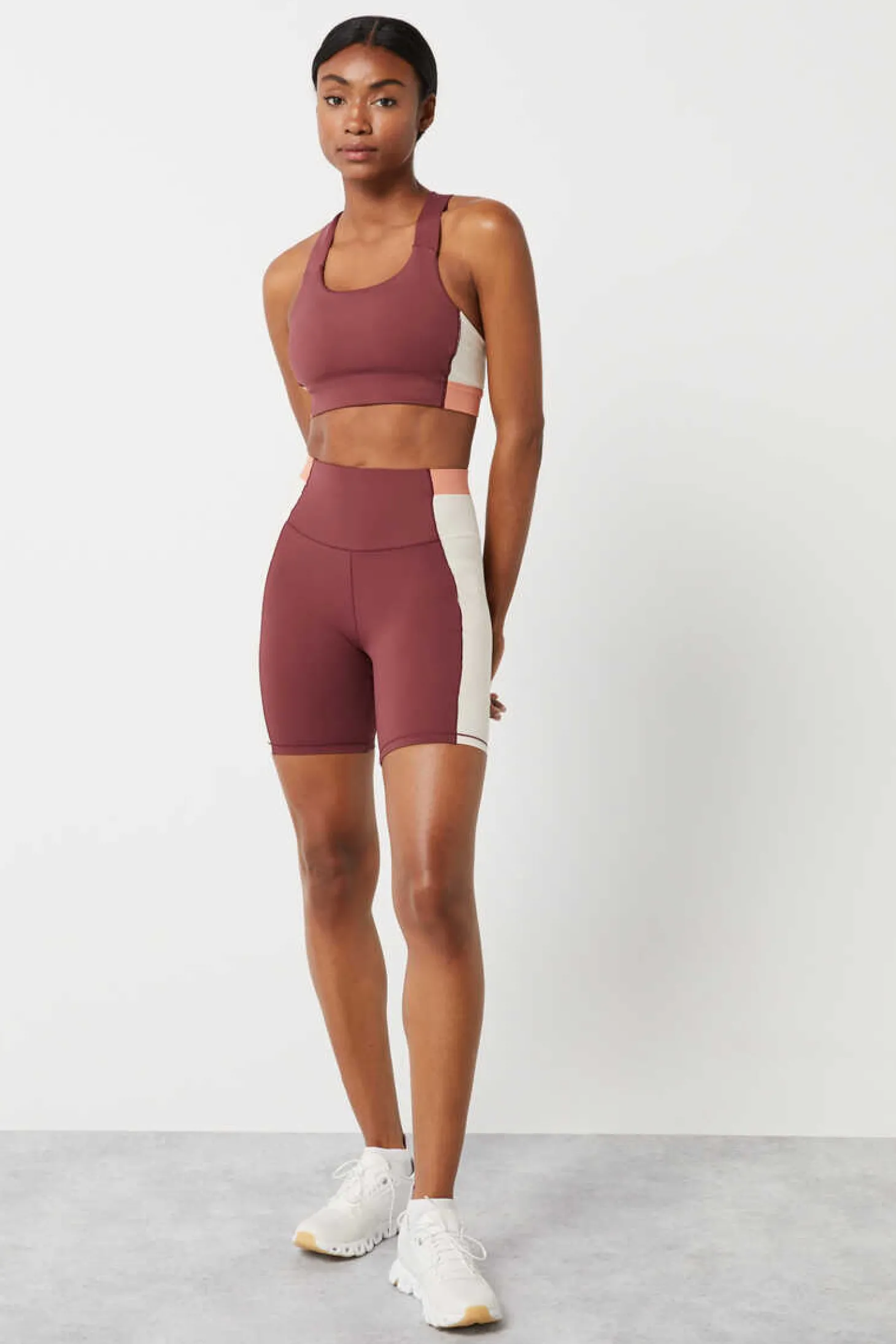 Soutien Desportivo Color Block Grena 4D Stretch