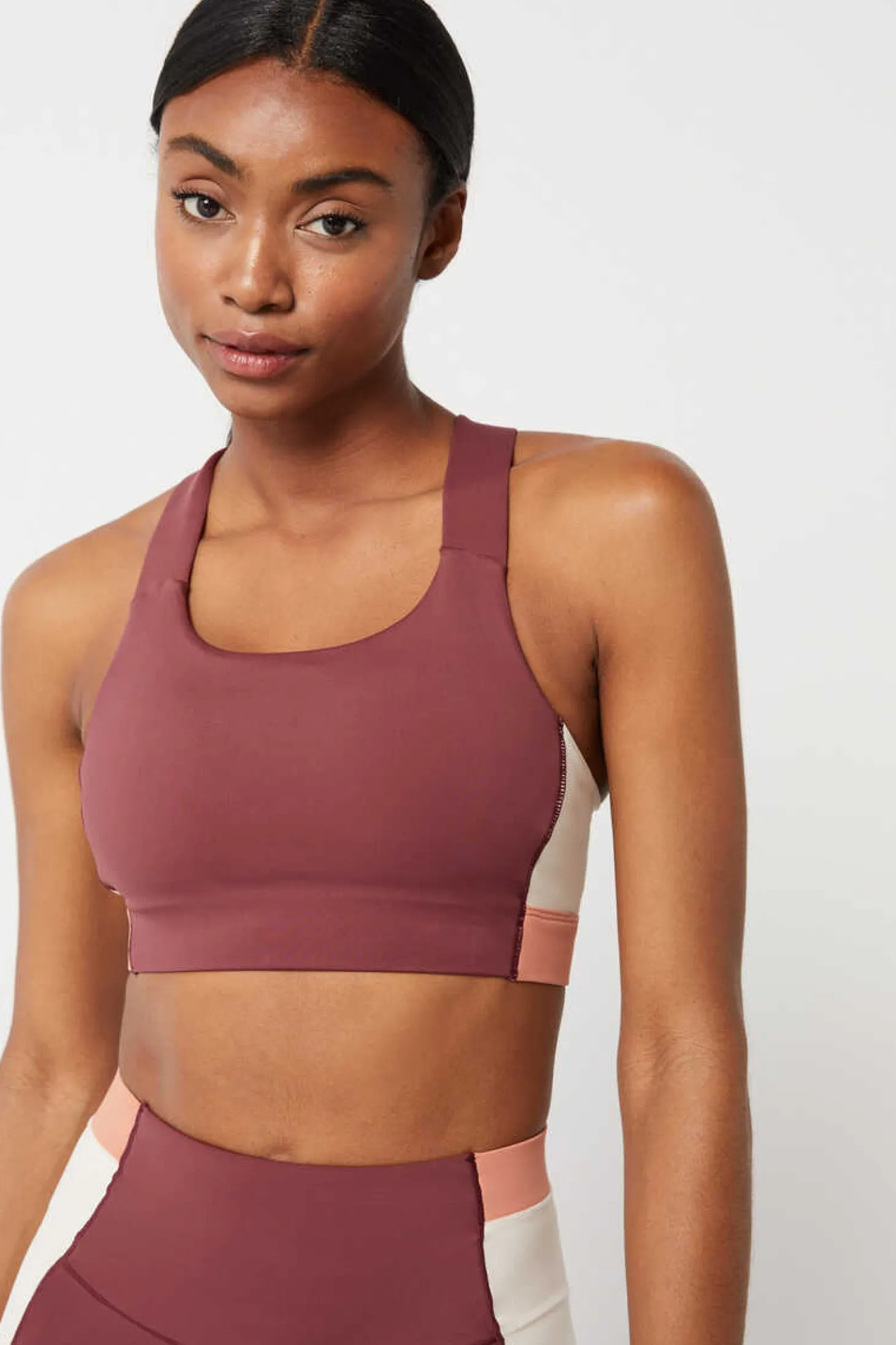 Soutien Desportivo Color Block Grena 4D Stretch