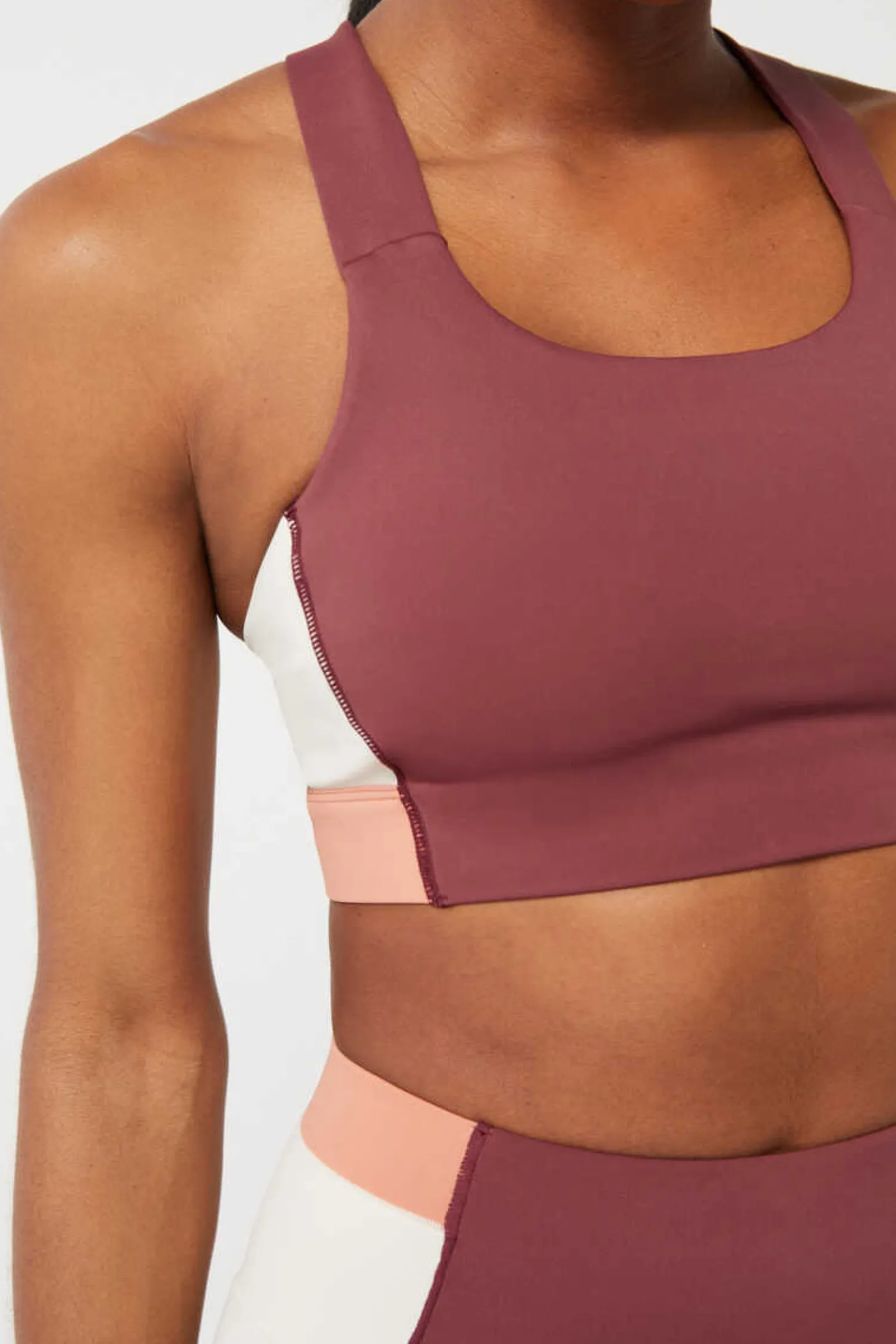 Soutien Desportivo Color Block Grena 4D Stretch