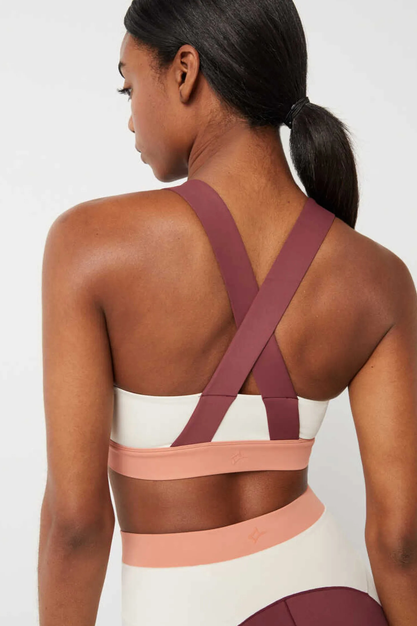 Soutien Desportivo Color Block Grena 4D Stretch