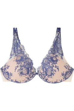 Soutien Push Up Com Enchimento De Renda E Mesh Em