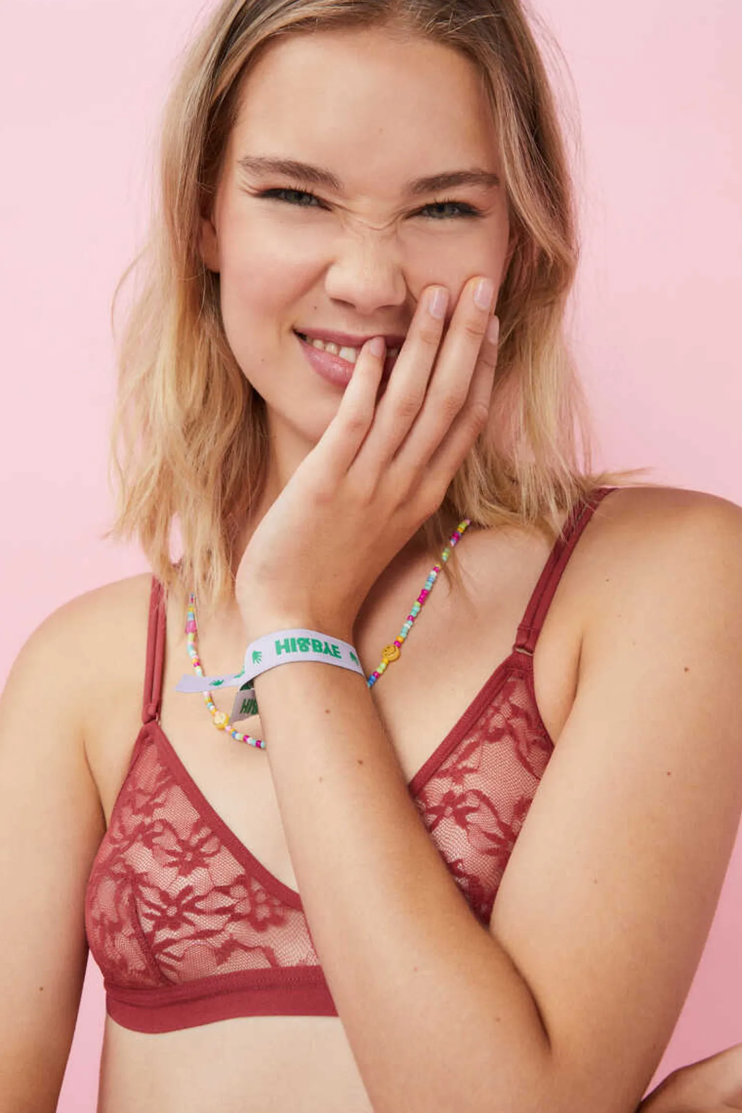 Soutien Top Triangular Renda Escuro