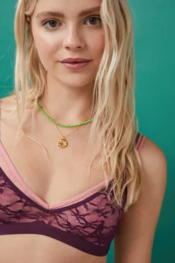 Soutien Top Triangular Renda Bordeaux