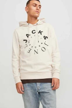 Sweatshirt Capuz Estampado Logo Circulo