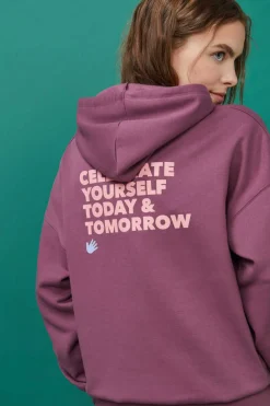 Sweatshirt Capuz Felpa Bordeaux Logo