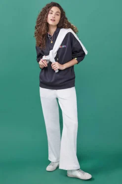 Sweatshirt Capuz Felpa Preta Logo Multicolor