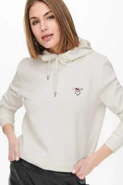 Sweatshirt Com Capuz E Estampado Frontal.