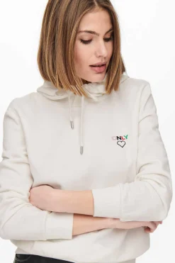 Sweatshirt Com Capuz E Estampado Frontal.