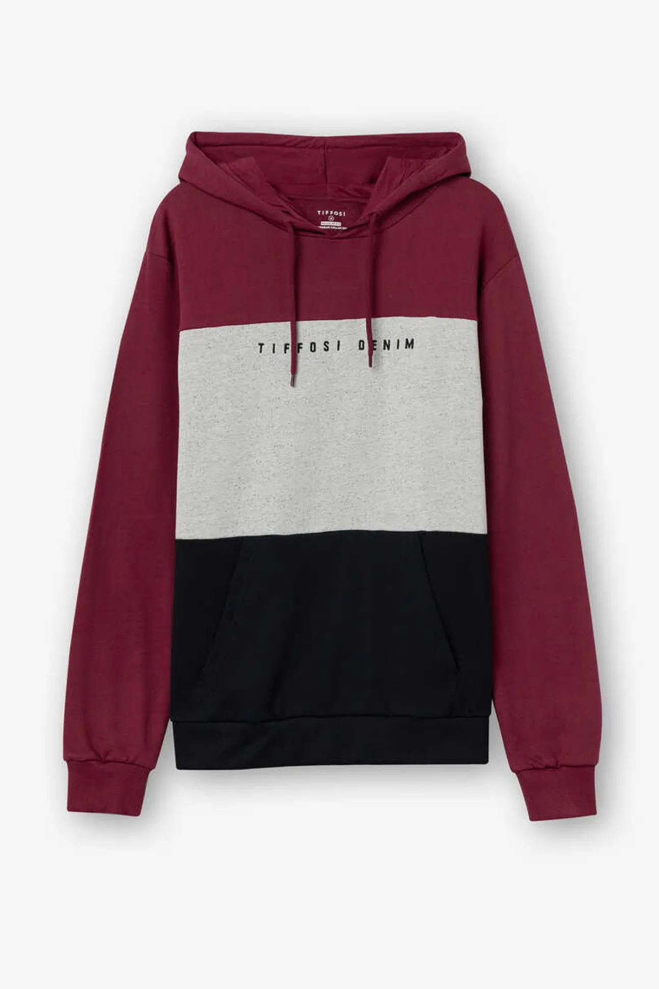 Sweatshirt Com Capuz Tricolorida Com Bordado