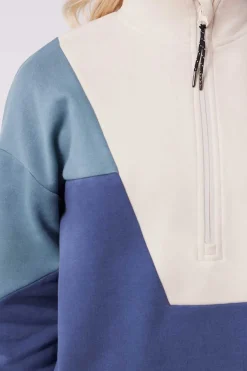 Sweatshirt Com Fecho-Eclair De Algodao Tricolor