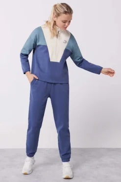 Sweatshirt Com Fecho-Eclair De Algodao Tricolor