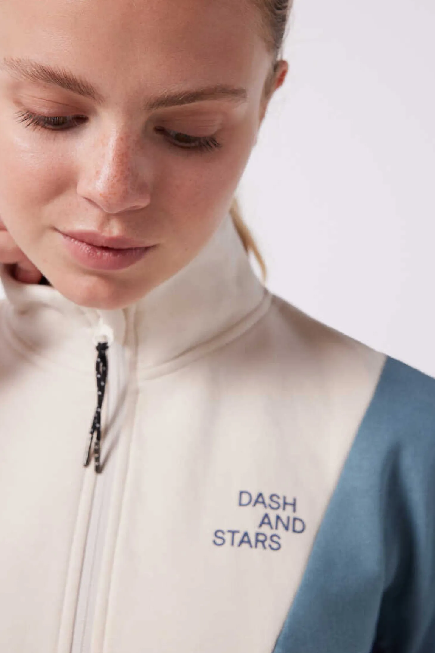 Sweatshirt Com Fecho-Eclair De Algodao Tricolor