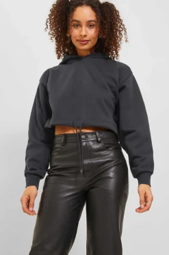Sweatshirt De Mulher Cropped Com Capuz