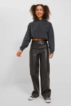 Sweatshirt De Mulher Cropped Com Capuz