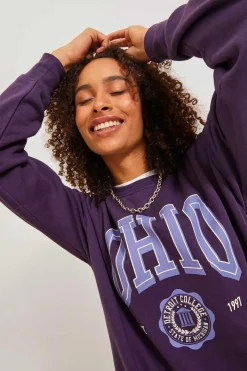 Sweatshirt De Mulher Estampado College