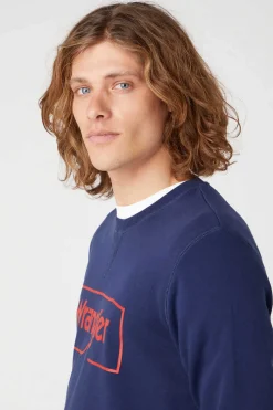 Sweatshirt Marinho De Ajuste Regular