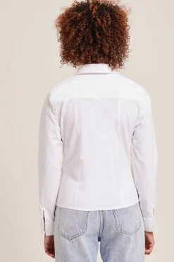 Tailliertes Hemd Mit V-Ausschnitt