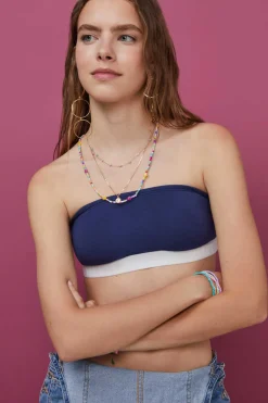 Top Bandeau Algodao Escuro