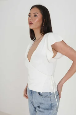 Top Canelado De Manga Curta Folho