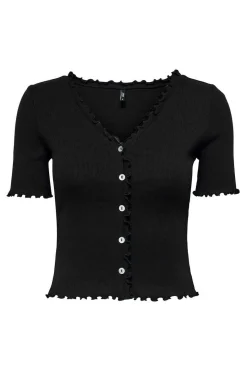 Top Canelado Manga Curta