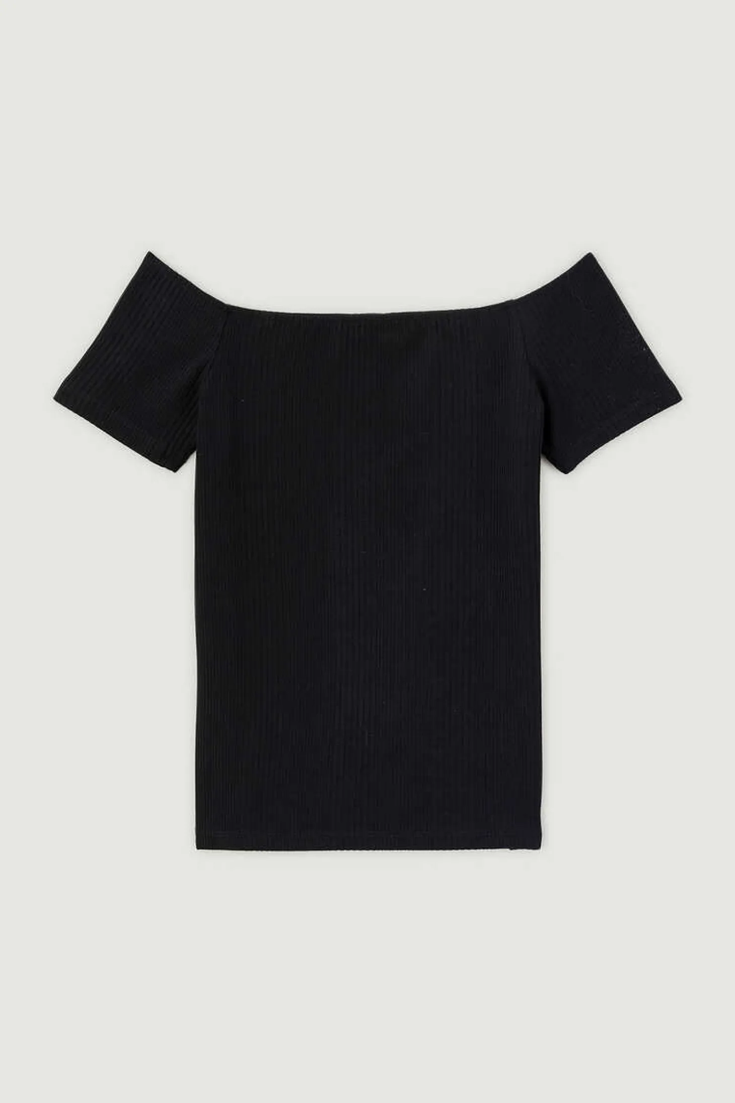 Top Decote Bardot De Malha Canelada