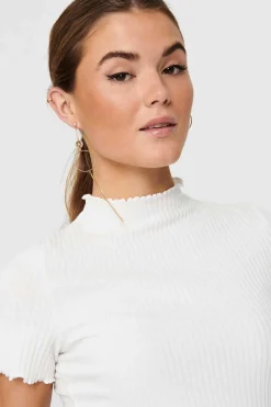 Top Malha Canelada Manga Curta