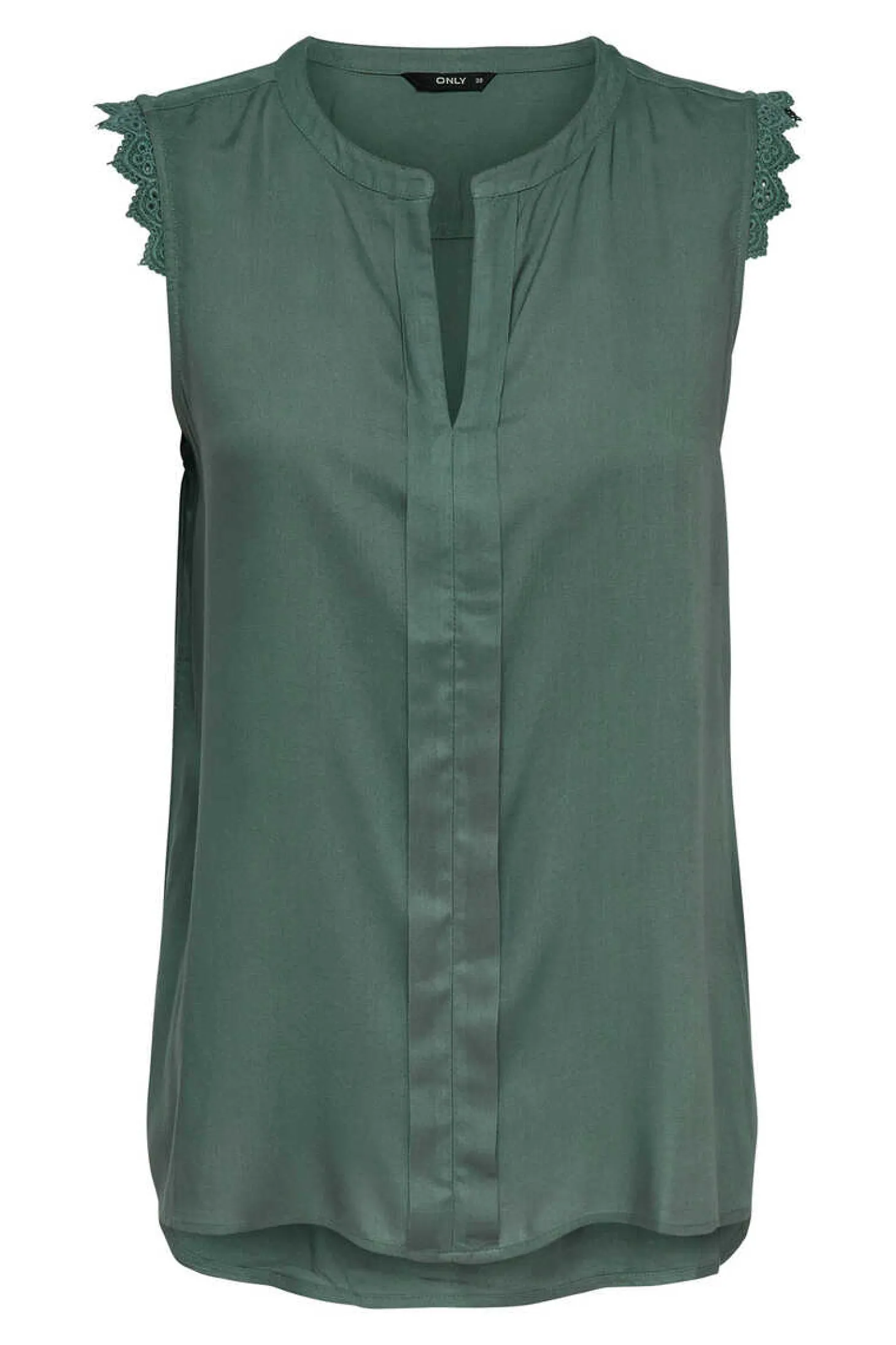 Top Sem Mangas Com Decote Em Bico.