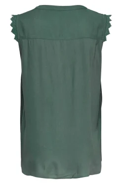 Top Sem Mangas Com Decote Em Bico.