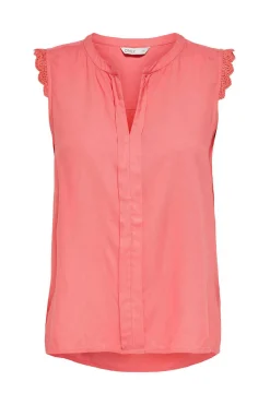 Top Sem Mangas Com Decote Em Bico.