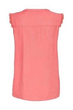 Top Sem Mangas Com Decote Em Bico.