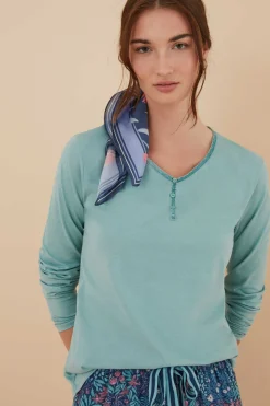 T-Shirt 100% Algodao Em Com Botoes