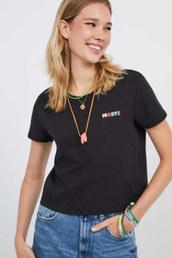 T-Shirt 100% Algodao Preto Mini Logo