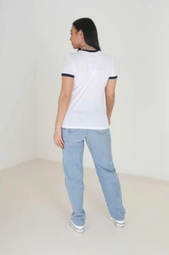 T-Shirt Com Print E Manga Curta