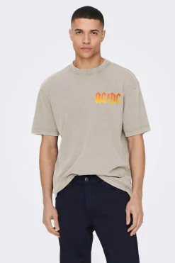 T-Shirt De Manga Curta "Ac/Dc"