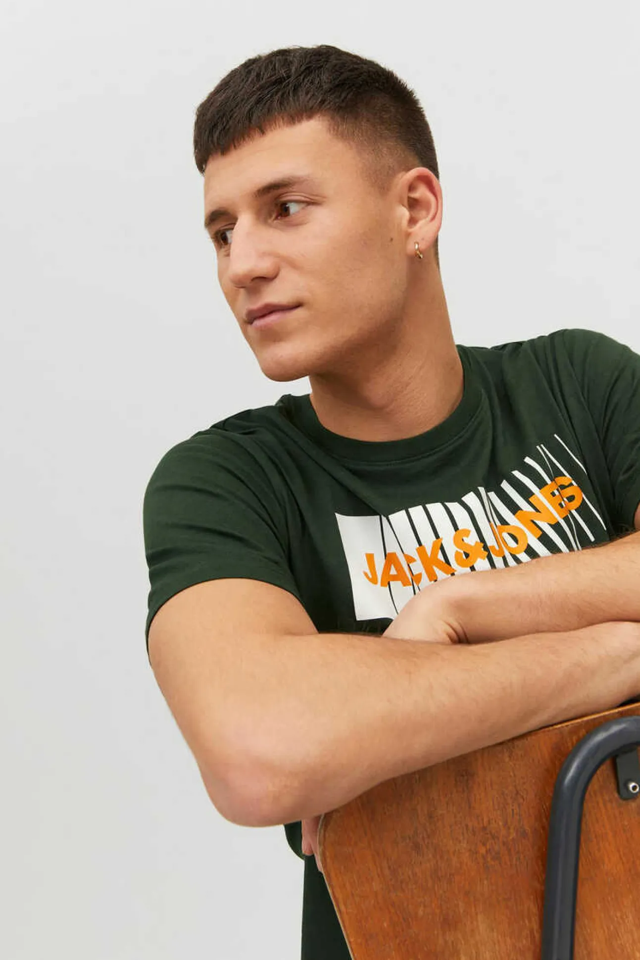 T-Shirt De Manga Curta De Algodao Organico Print Logo