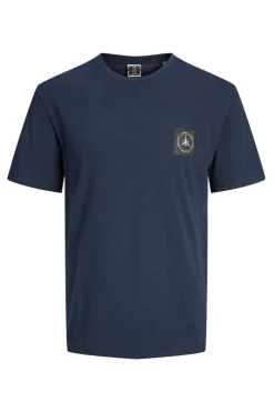 T-Shirt De Manga Curta De Pescoco De Tripulacao Com Impressao Nas Costas.