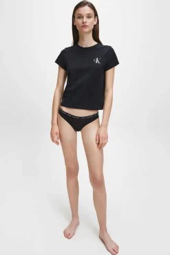 T-Shirt De Manga Curta De Algodao Com Logotipo Da Calvin Klein