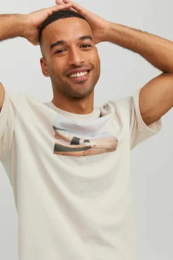 T-Shirt De Manga Curta Estampada