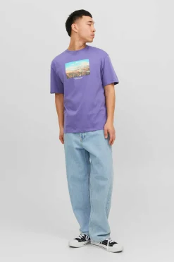 T-Shirt De Manga Curta Print Foto