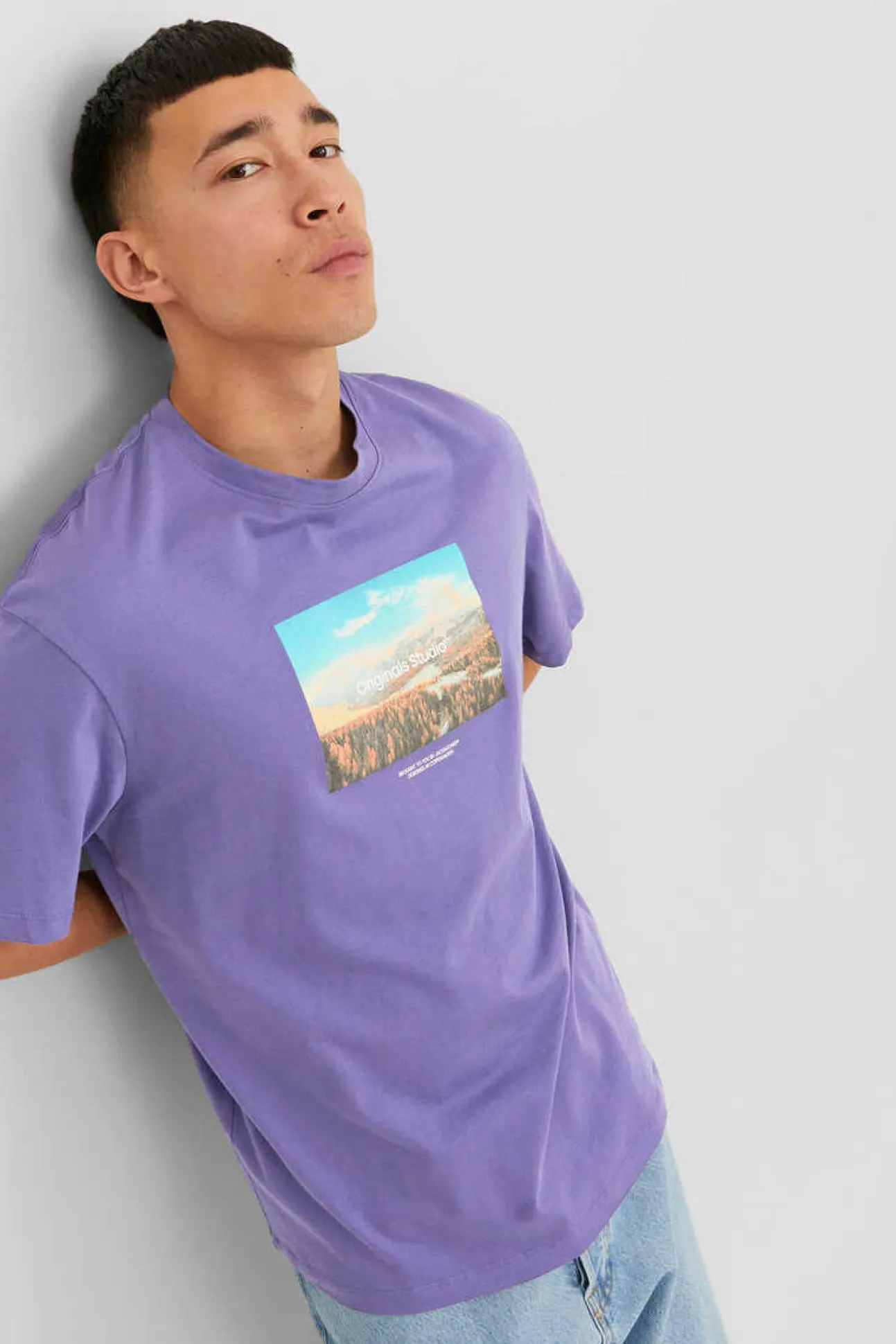 T-Shirt De Manga Curta Print Foto