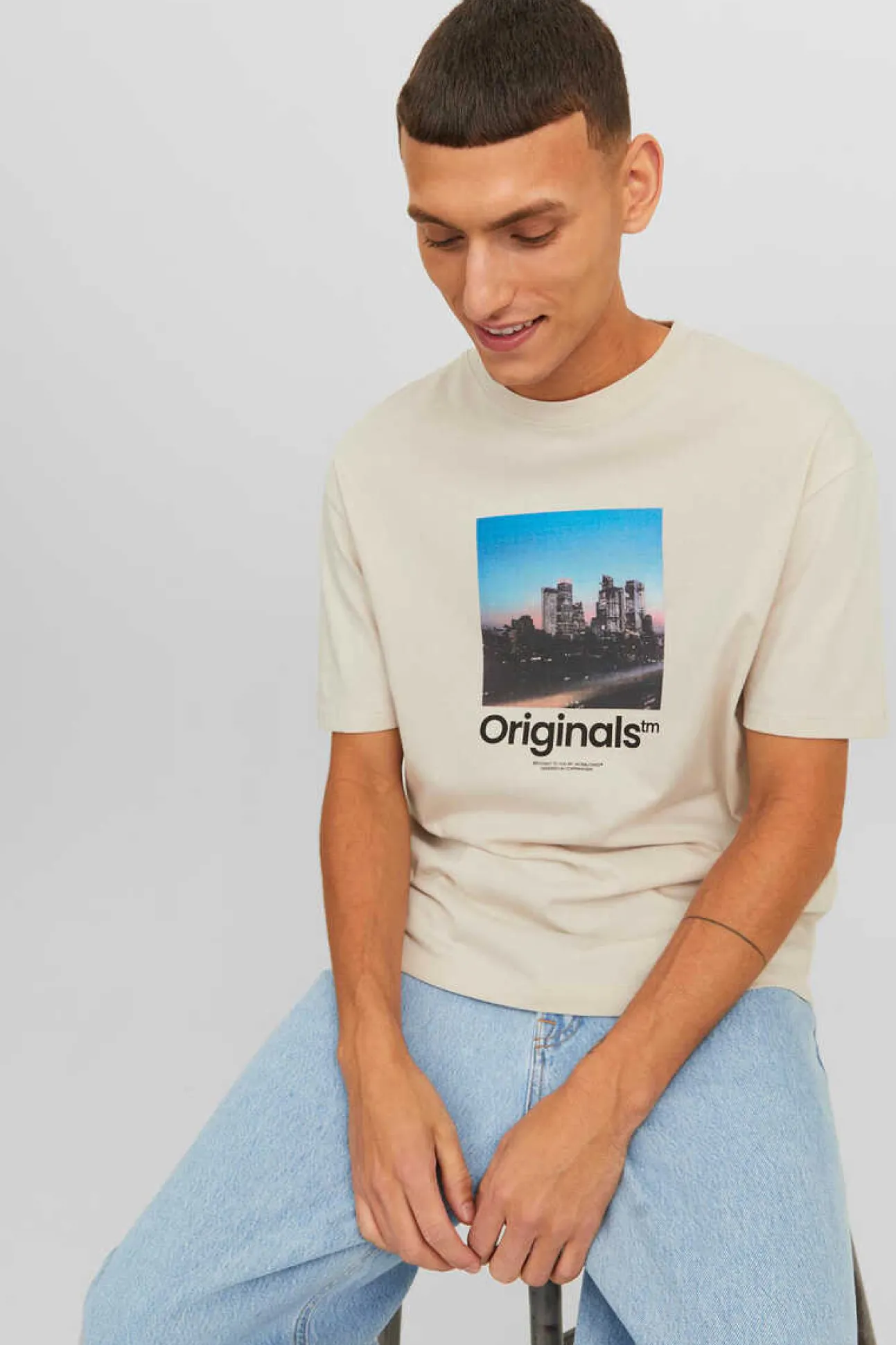 T-Shirt De Manga Curta Print Foto