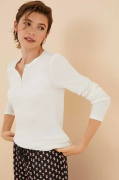 T-Shirt Manga Comprida Branca 100% Algodao