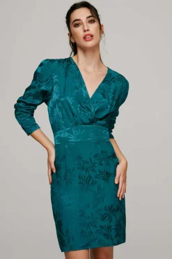 Vestido Acetinado Jacquard